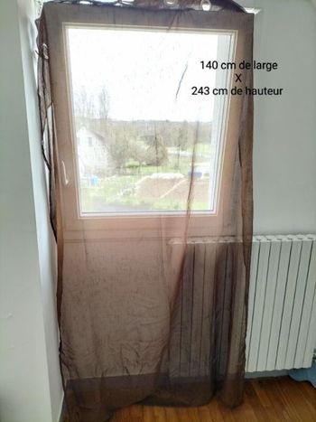 Rideau voilage à oeillets marron