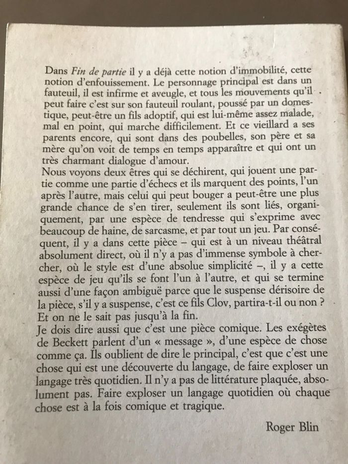 Livre Fin de partie - photo numéro 3