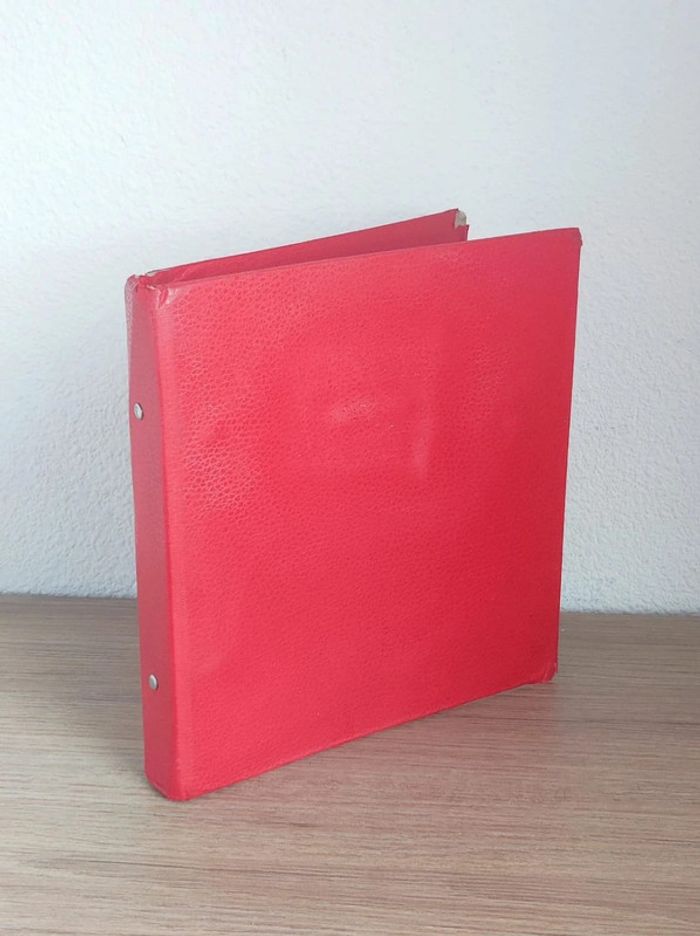 Petit classeur 2 anneaux carton rouge / Mecarex - 17x22 / Dos 35mm