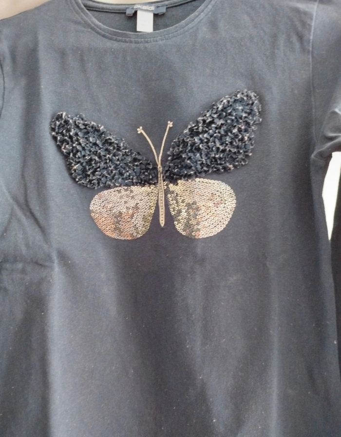 T-shirt fille papillon - photo numéro 2