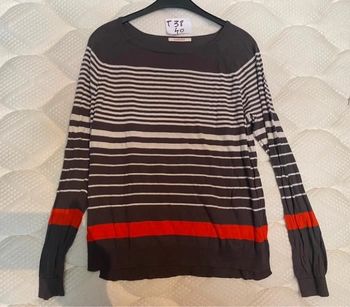 Pull col rond à rayures