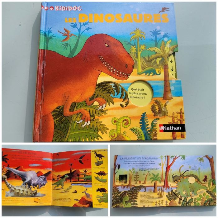 Livres animé à tirettes Kididoc : D'où ça vient ? Dauphins et Baleines et Les Dinosaures - photo numéro 5