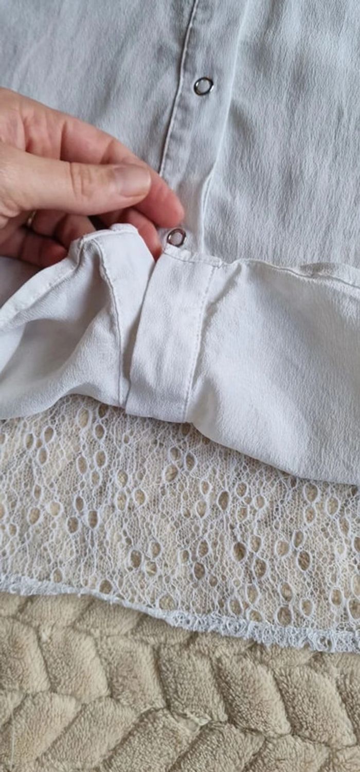 Blouse débardeur blanc à dentelle "Les petites" taille M - photo numéro 5