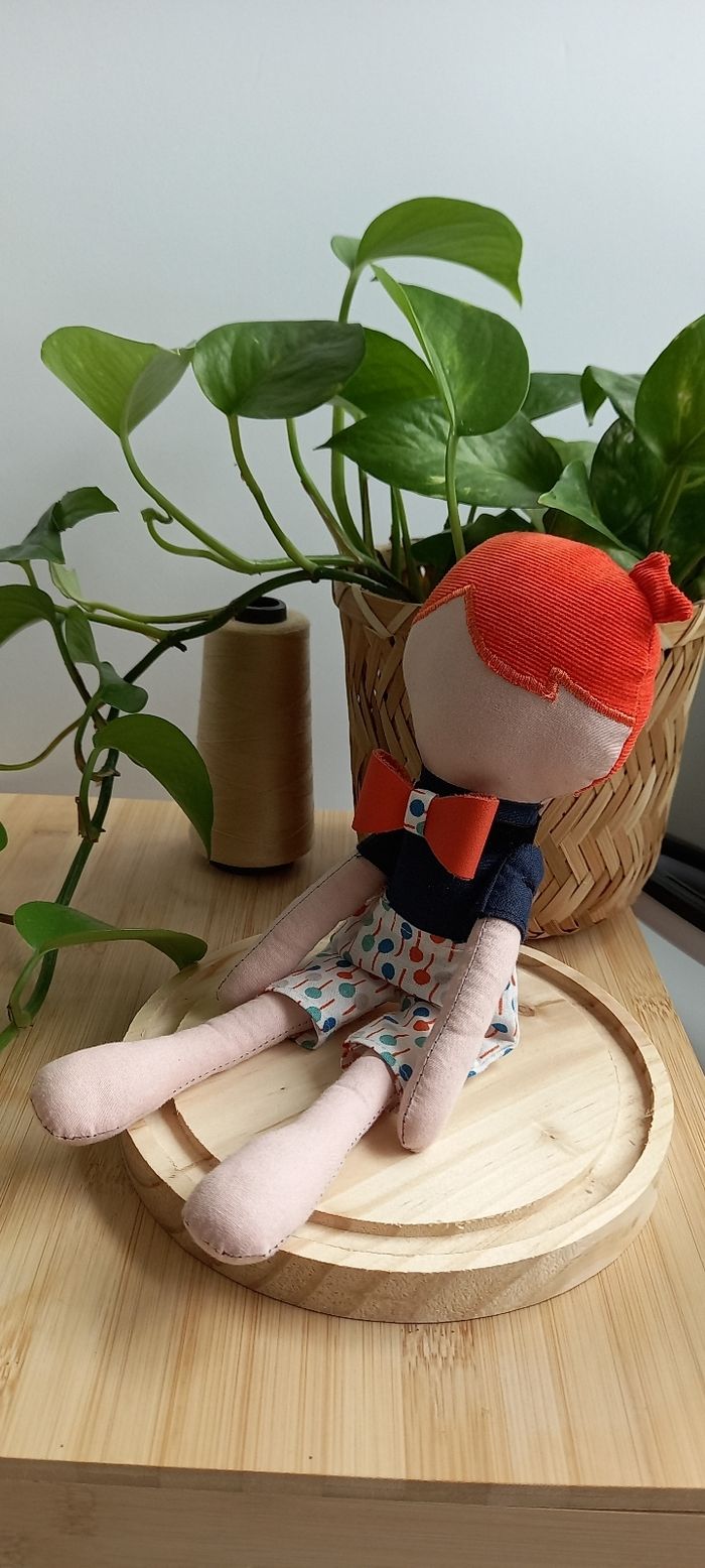 Doudou Bio  Garçon –  Poupée Éducative Rousse - photo numéro 4