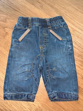 pantalon jean enfant bébé garçon Obaïbi Okaïdi Denim coloris bleu foncé délavé