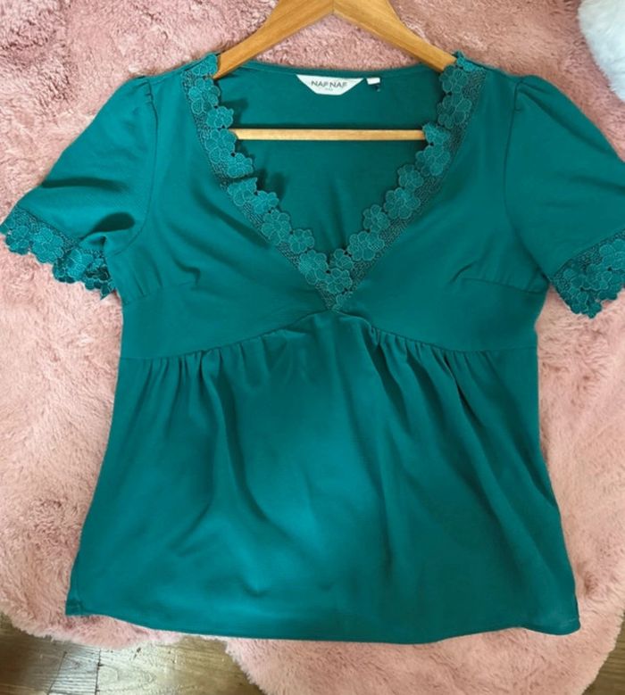 👚 Haut Naf Naf Taille XS – Vert Turquoise 💚