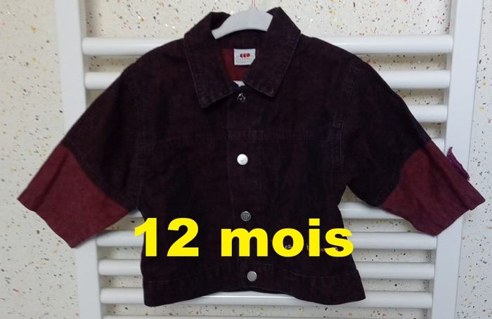 Veste en jeans violette 3 Pommes Taille 12 mois