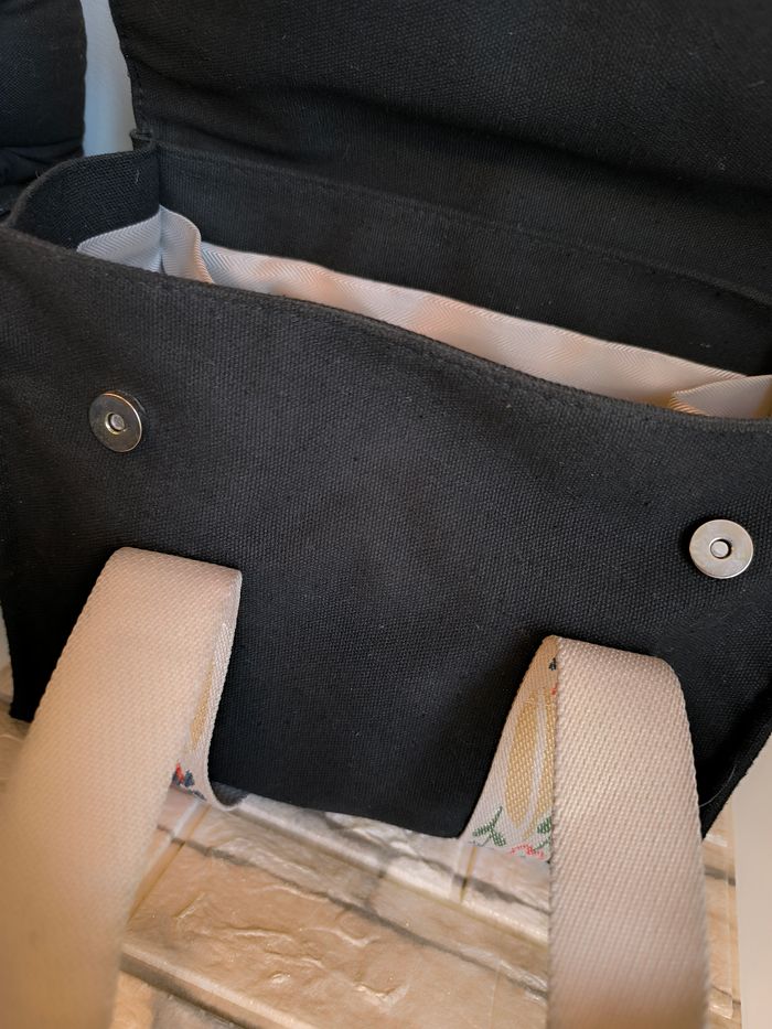 sac à main noir avec plusieurs compartiments - photo numéro 3