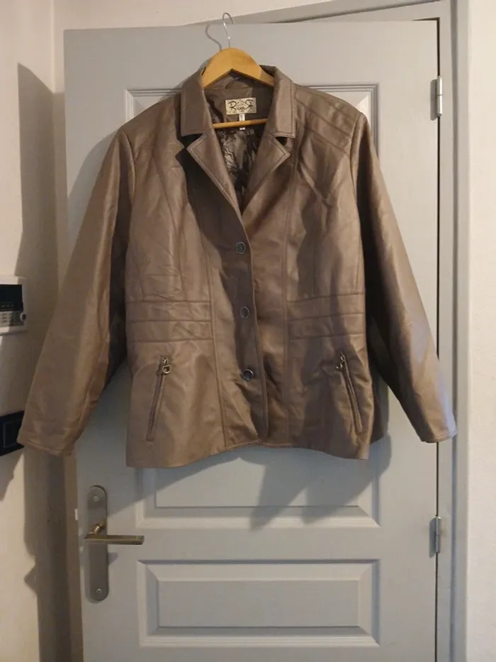 Blouson simili cuir chocolat