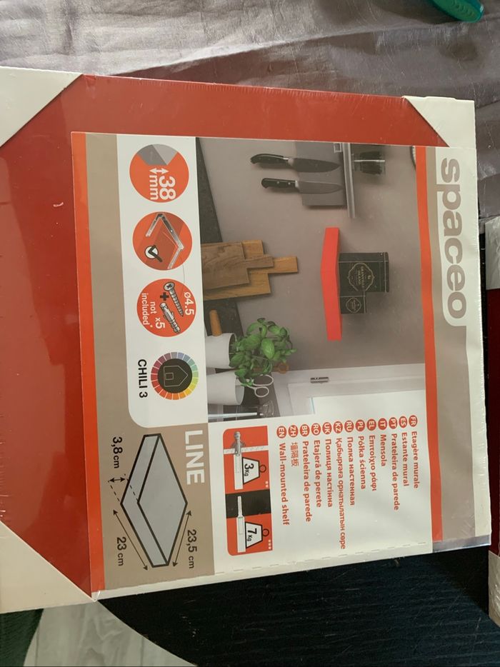 Lot 2 étagère murale rouge