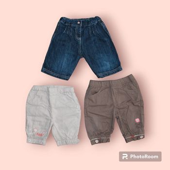 Lot de 3 pantacourts taille 12 et 18 mois