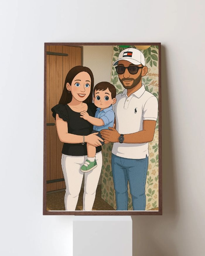 Cadre famille cartoon