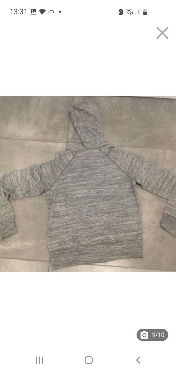 Veste zippée à capuche grise Gap XS - photo numéro 9