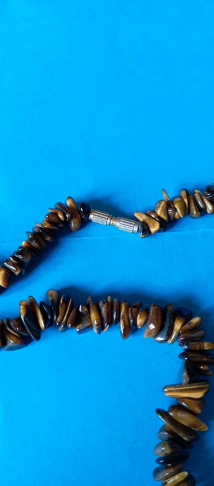 Collier ras du cou en perles d'œil de tigre - photo numéro 5