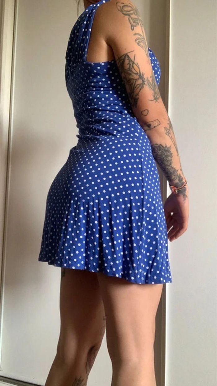 Robe d’été bleue à pois taille s 36 - photo numéro 2