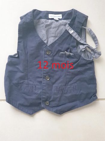 1 blazer sans manche enfant  bebe 12 mois 74 cm bleu