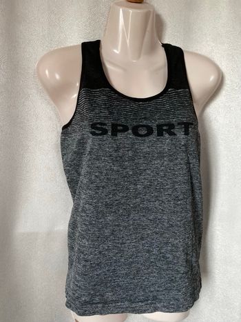 Débardeur de sport gris et noir 38/40