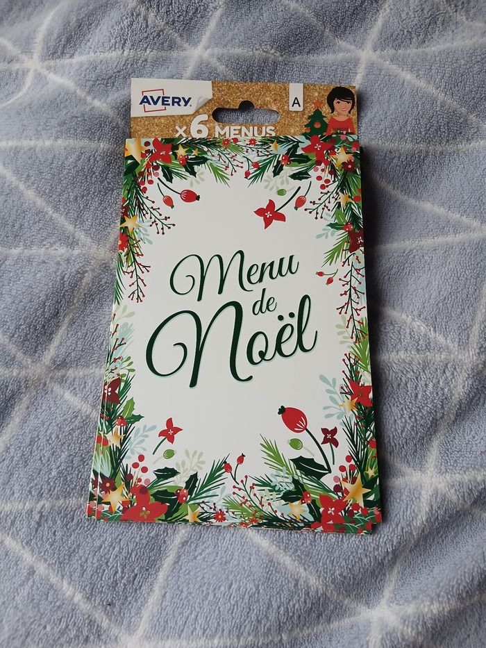 Paquet 6 Cartes doubles "Menu de Noël "