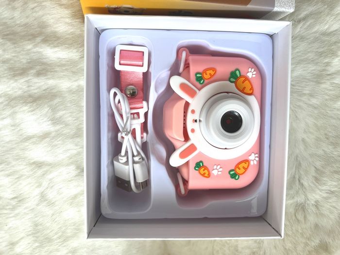 Appareil photo, camera pour enfant lapin rose