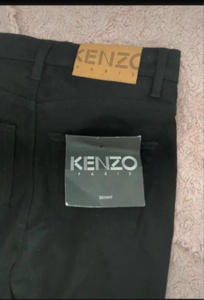 Jean Kenzo slim taille 34 noir neuf avec étiquette - photo numéro 2