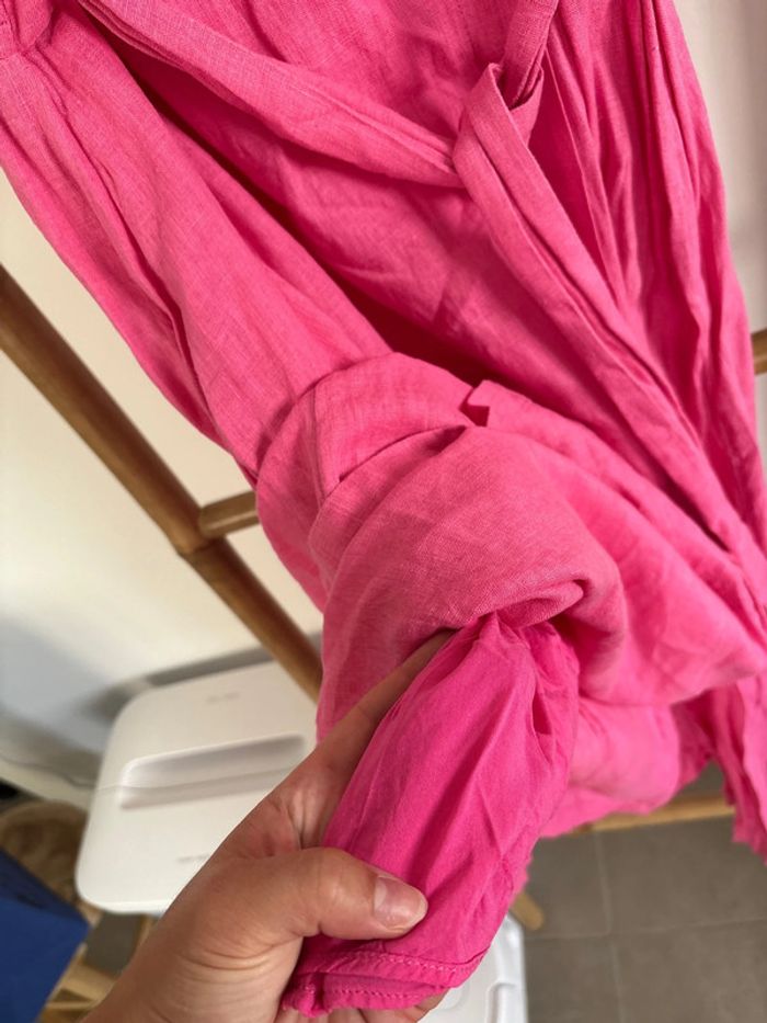Robe rose en lin Camaïeu taille M - photo numéro 8