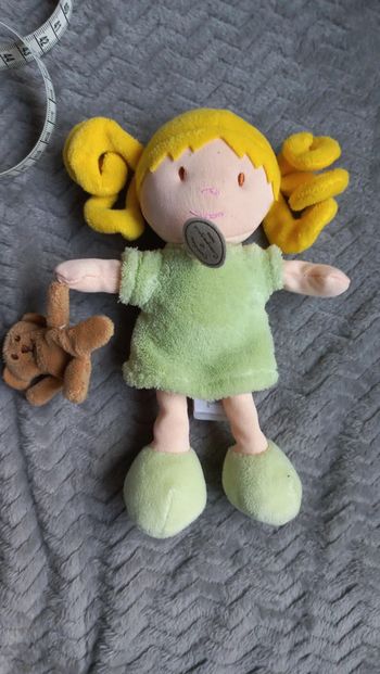 Doudou fillette robe verte