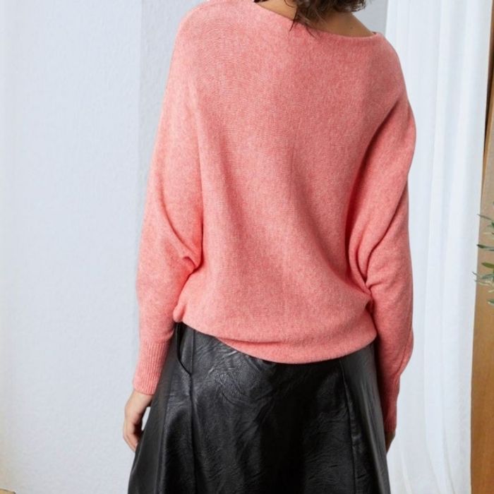 Pull à cachemire corail  très doux SO CACHEMIRE - photo numéro 3