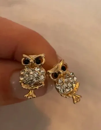 🌸Boucles d’oreilles hibou chouette doré🌸