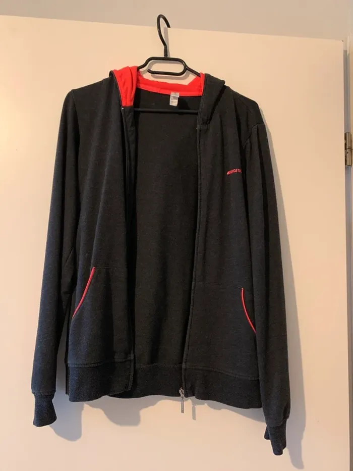 🩶 Sweat zippé gris à capuche - photo numéro 2