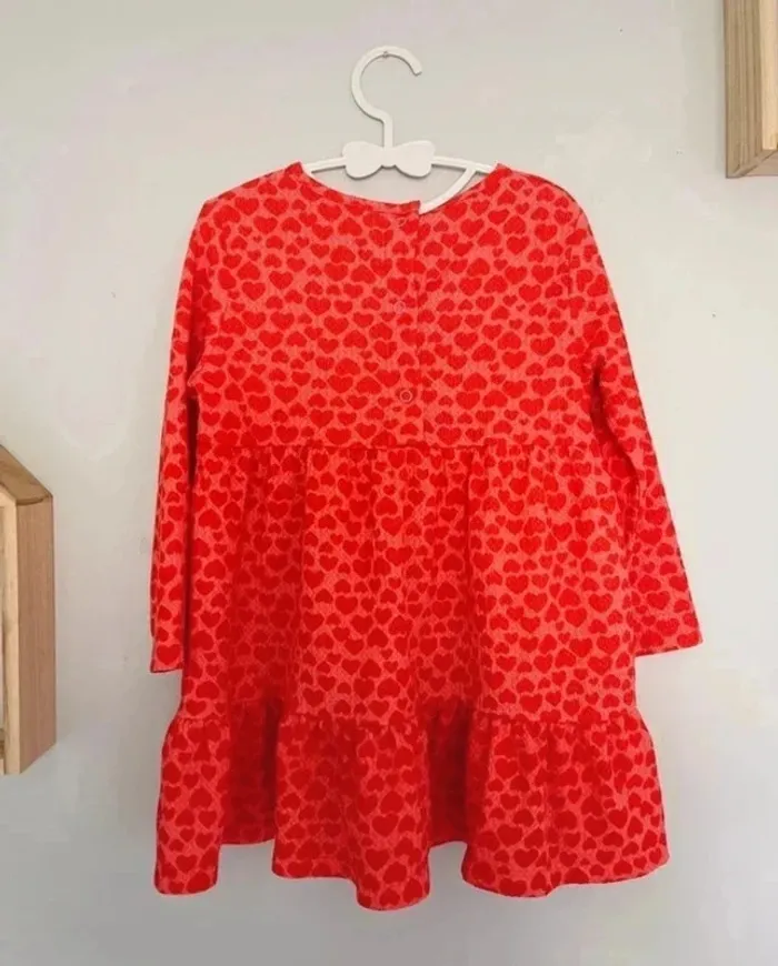 Robe rose et rouge à imprimé cœur 3 ans - Gémo - photo numéro 3