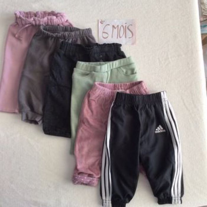 Lot 6 joggings fille 6 mois