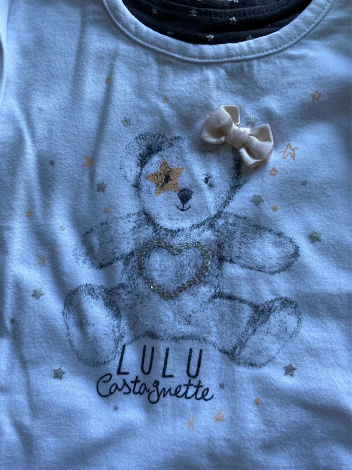 Ensemble pantalon avec ceinture, tee-shirts manches longues et bandeau Lili castagnette 18 mois - photo numéro 2