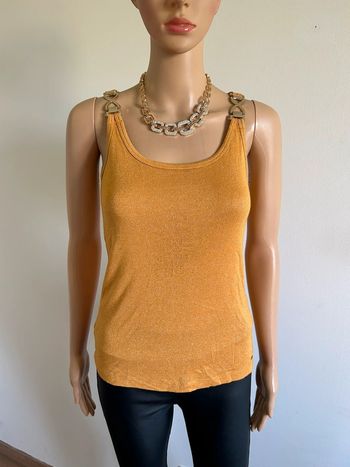 Débardeur jaune pailleté Morgan taille S TBE