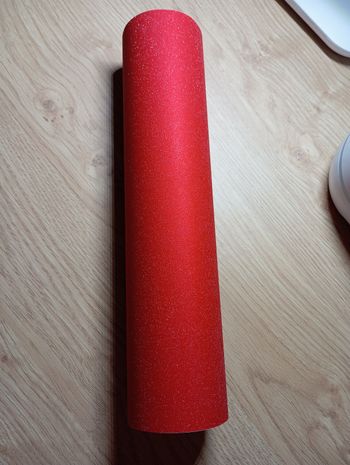 Vynile permanent rouge brillant pailleté 