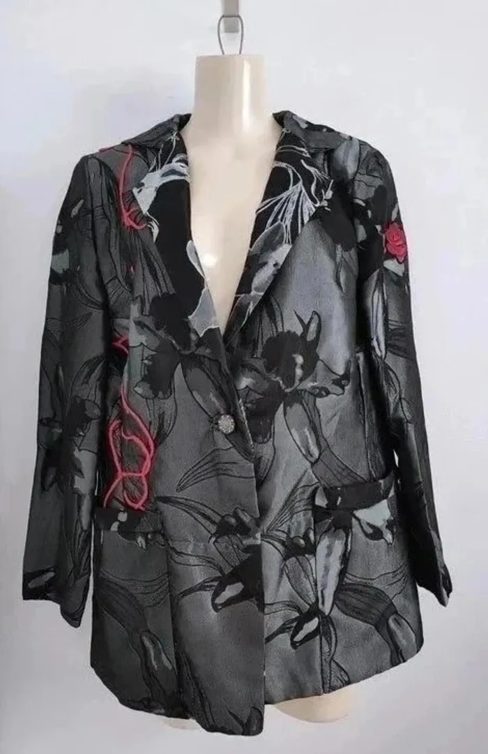 Veste légère chic noire et argentée - Laura JO - taille 38