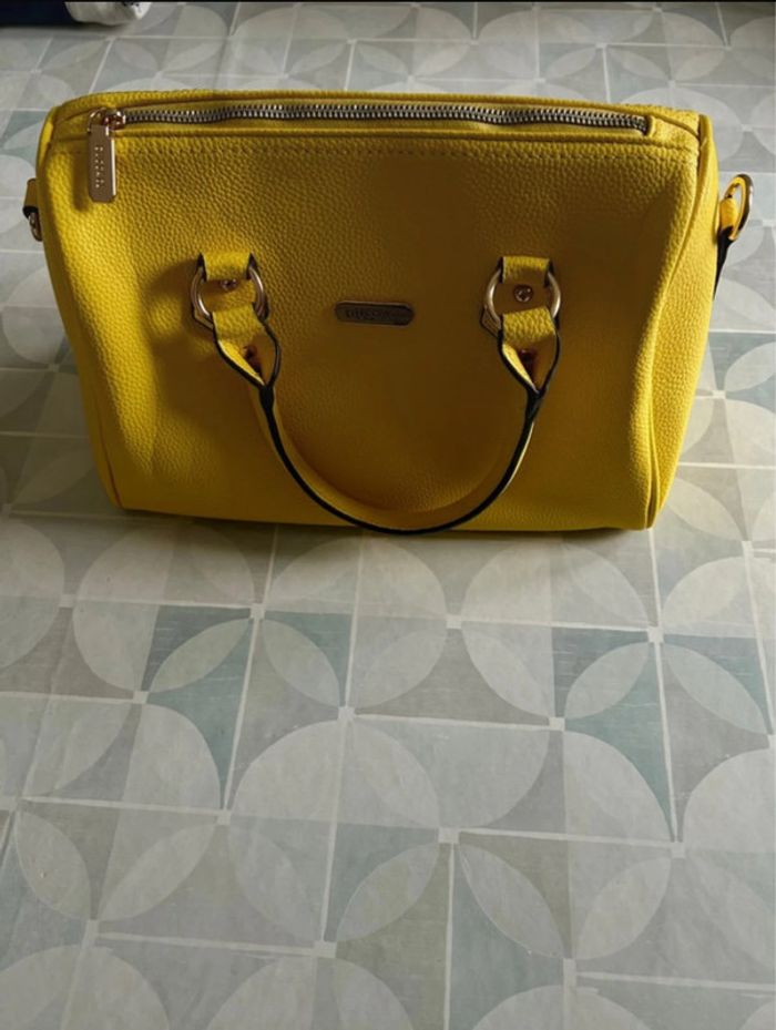 Sac à main jaune avec petite pochette - femme - neuf - Gussaci - photo numéro 2