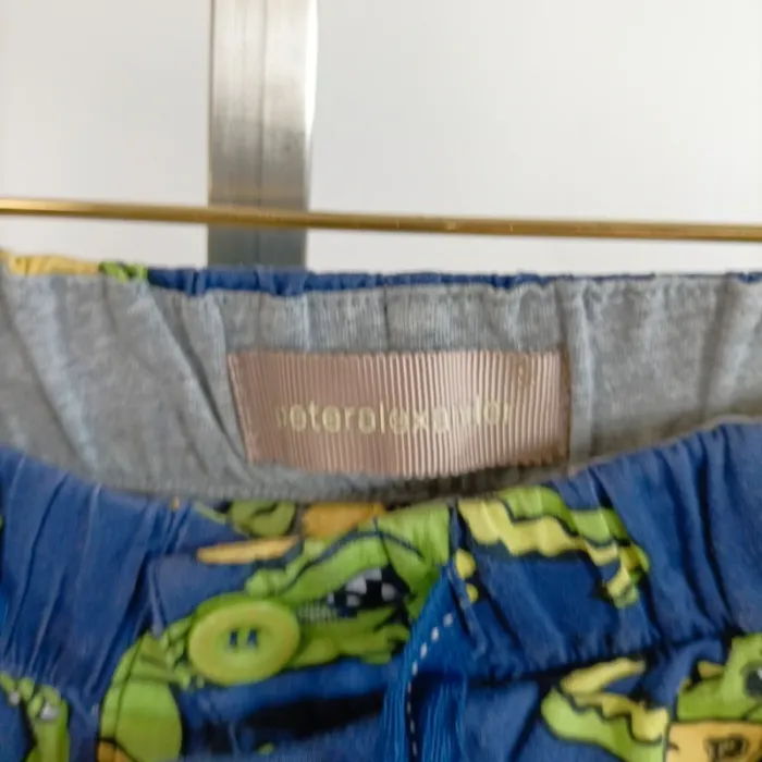 Pantalon lounge Peter Alexander bleu imprimé crocodiles vert fun T40 cotonA1387 - photo numéro 3