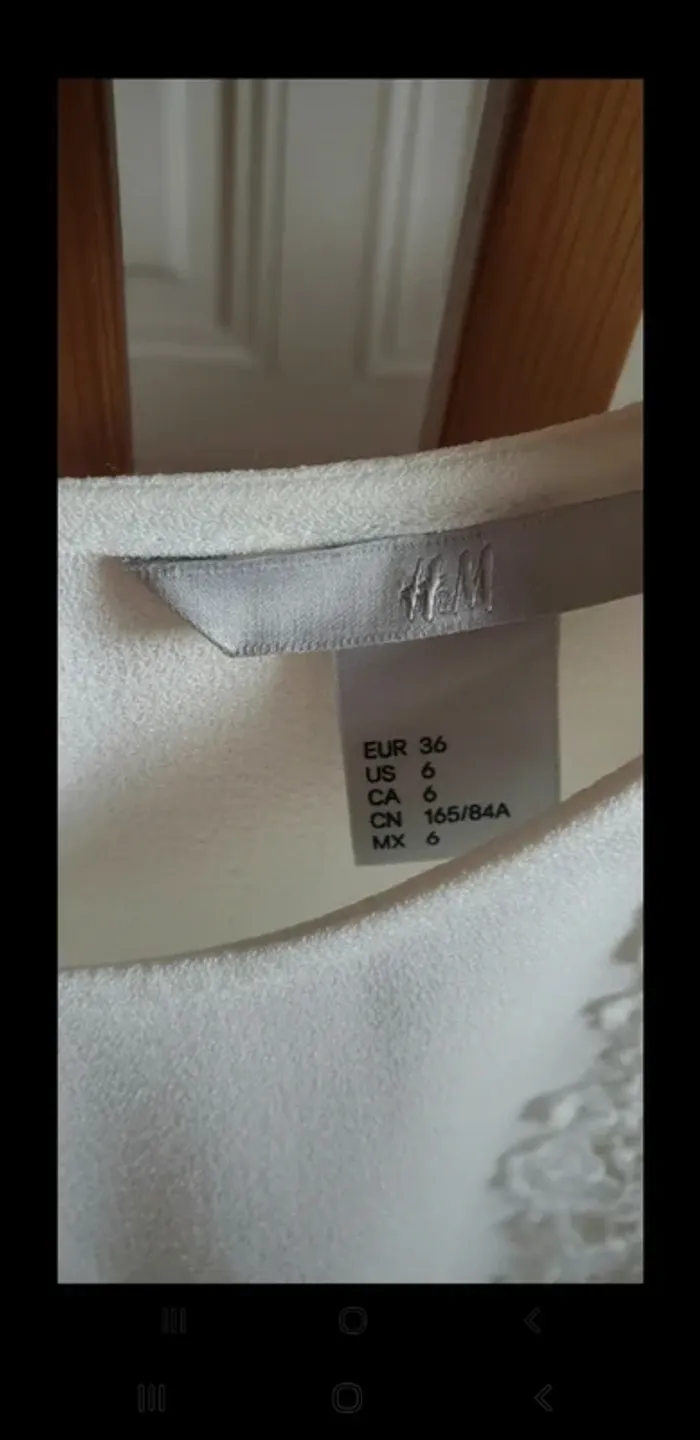Blouse femme chic H&M ivoire mariage cérémonie soirée - photo numéro 6