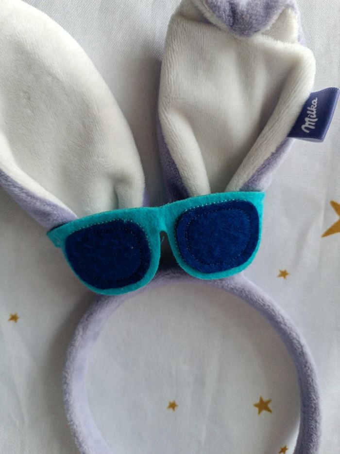Serre tête headband oreille lapin bunnies Bunny rabbit violet parme purple milka lunette glasse - photo numéro 4