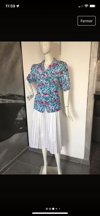 Chemisier tunique vintage Solfin Paris  80s double boutonnage