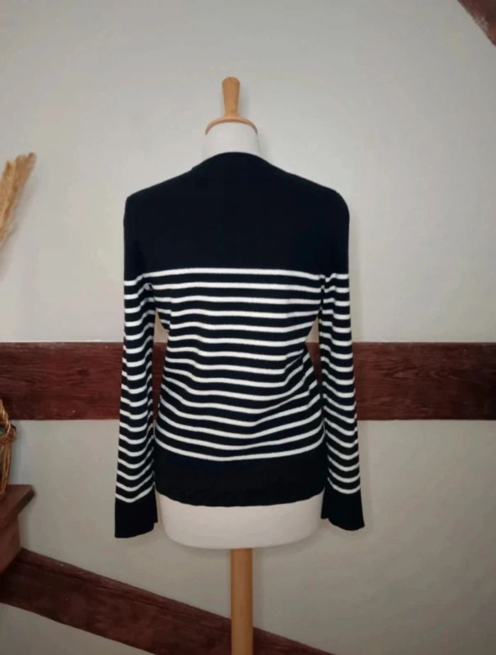 Pull marinière marine blanc laine Cyrillus - photo numéro 5