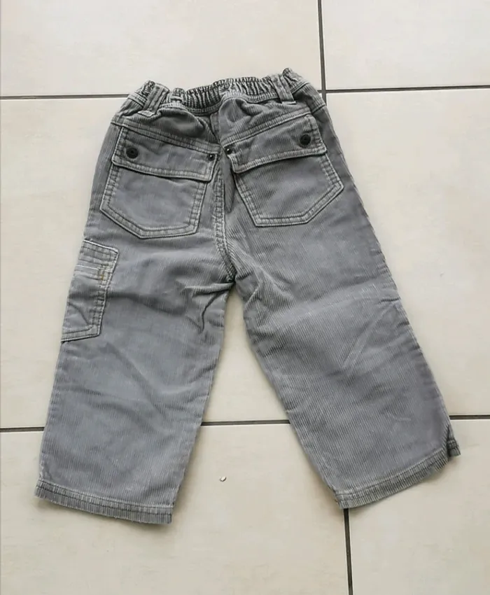 Pantalon velours gris kid kanaï 24 mois, 86 cm - photo numéro 3