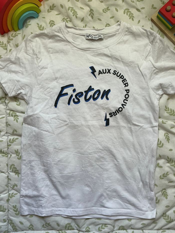 teeshirt manches courtes blanc inscription devant 10 ans npo - photo numéro 3