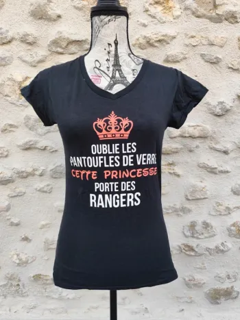 T-shirt message princesses en Rangers taille M
