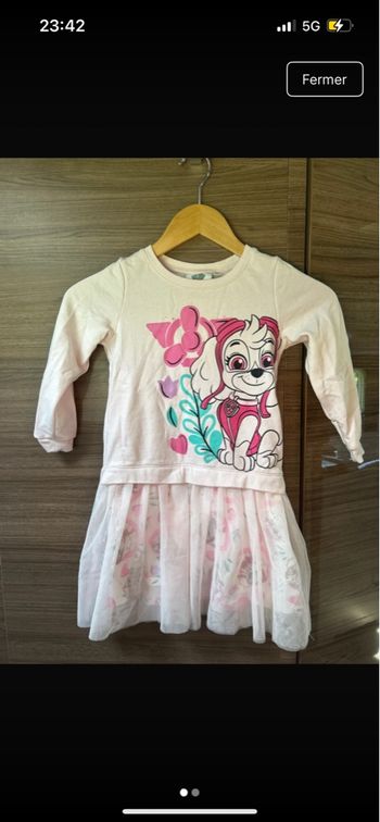 Robe manches longues enfant fille pat patrouille 