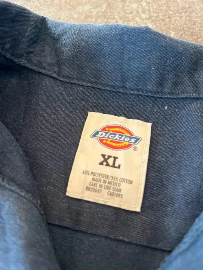Chemise bleue marine manches courtes été homme Dickies taille XL Men shirt Herrenhemd Camicia uomo - photo numéro 3