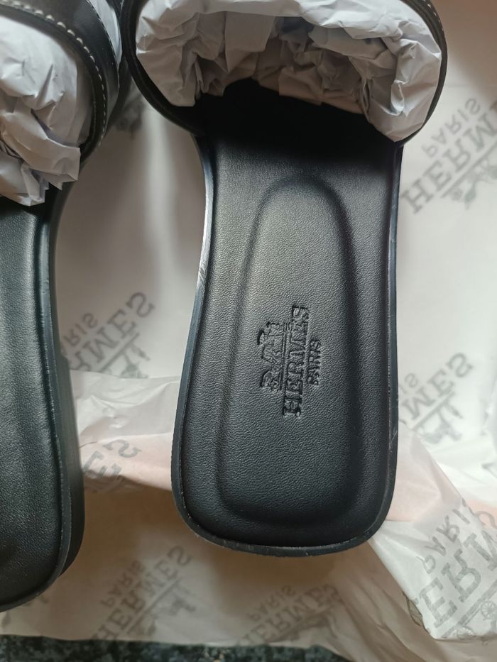 Sandales Hermes Oran noir taille 37 - photo numéro 3