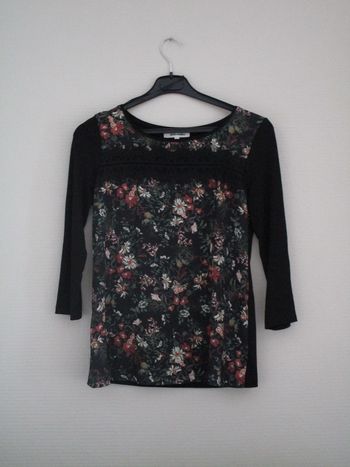 Blouse noire imprimée Grain de Malice S NEUF