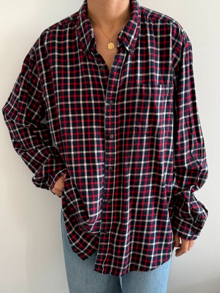 Chemise / surchemise Saint John’s bay coton / flanelle taille XL couleur rouge & marine