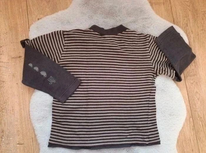 T.shirt manches longues rayé marron et beige Catimini 4 ans - photo numéro 8